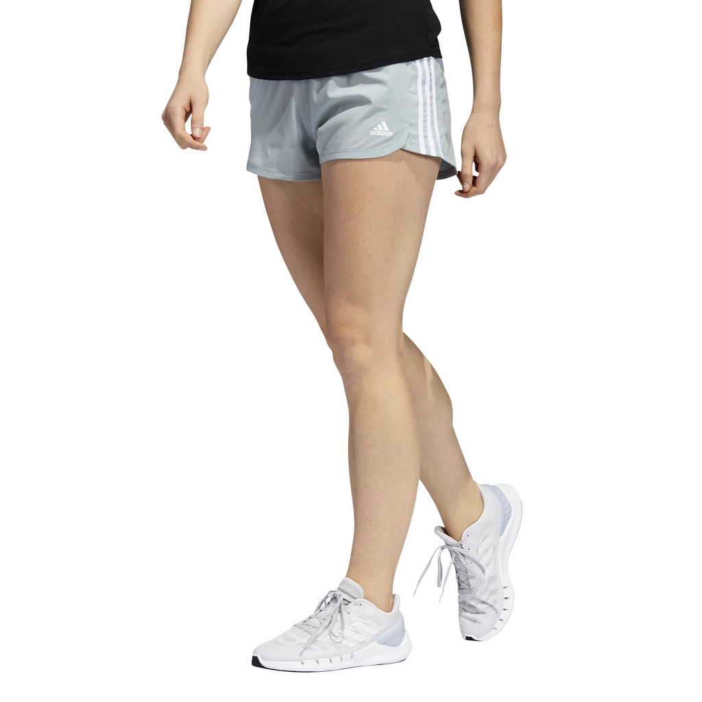 Damesshort adidas  Pacer Woven 3-Stripes Magic Grey XS