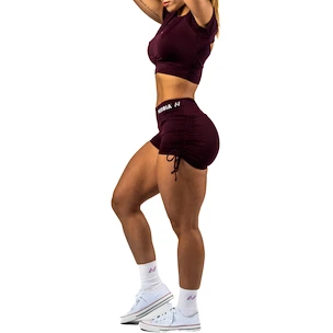 Damesshort Nebbia STRONG BEAUTY Lace-Up Sculpting Shorts OWN YOUR POWER 429 dark red