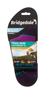 Damessokken Bridgedale  Trail Run Lightweight T2 Merino Sport ¾ Crew Damson