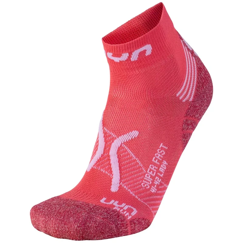 Damessokken UYN  RUN SUPER FAST SOCKS Coral/White  35/36