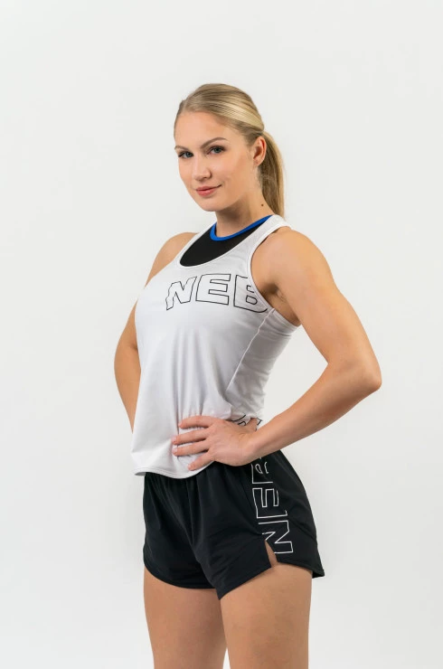 Damestop Nebbia  FIT Activewear Tank Top “Airy” with Reflective Logo white