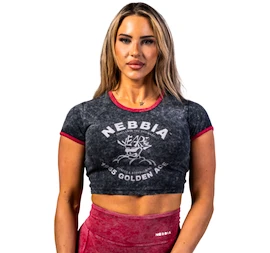 Damestop Nebbia NEBBIA x OLYMPIA Washed Crop Top GOLDEN AGE 782 black