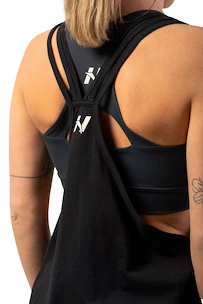 Damestop Nebbia  Sleeveless Loose Cross Back Tank Top "Feeling Good" 419 Black