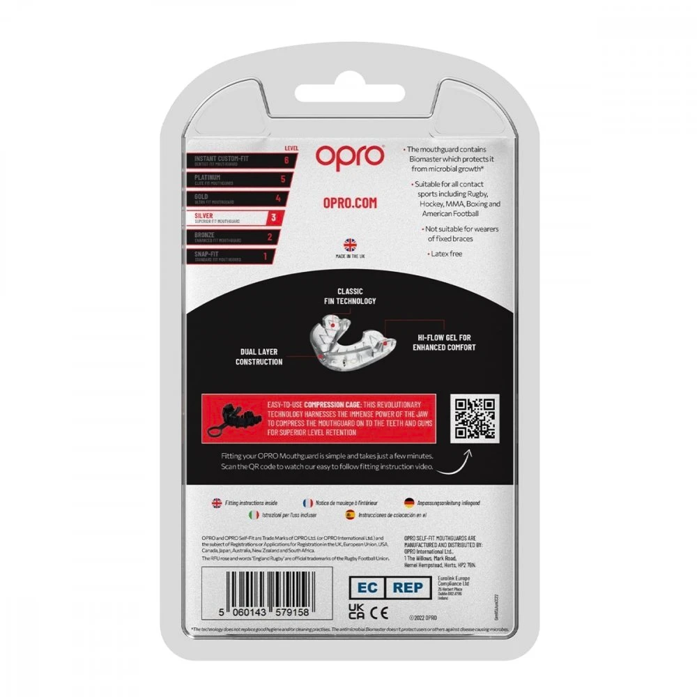 Gebitsbeschermer Opro  SILVER Clear Senior