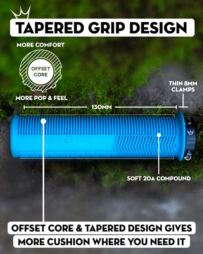 Grips PEATY'S  Monarch knurl thin turquoise (pgm-knl-thn-trq-20)