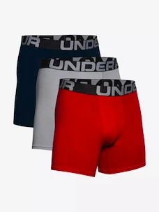 Heren boxershort Under Armour  Charged Cotton 6in 3Pack Red  S