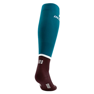 Heren compressiekousen CEP  4.0 Petrol/Dark Red