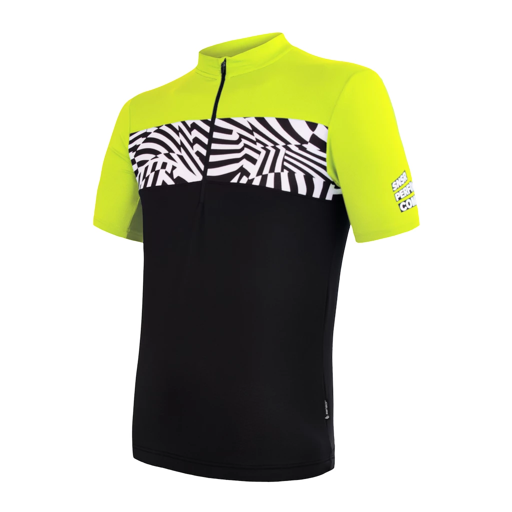 Heren fietsshirt Sensor  Cyklo Miles Black/Neon Yellow