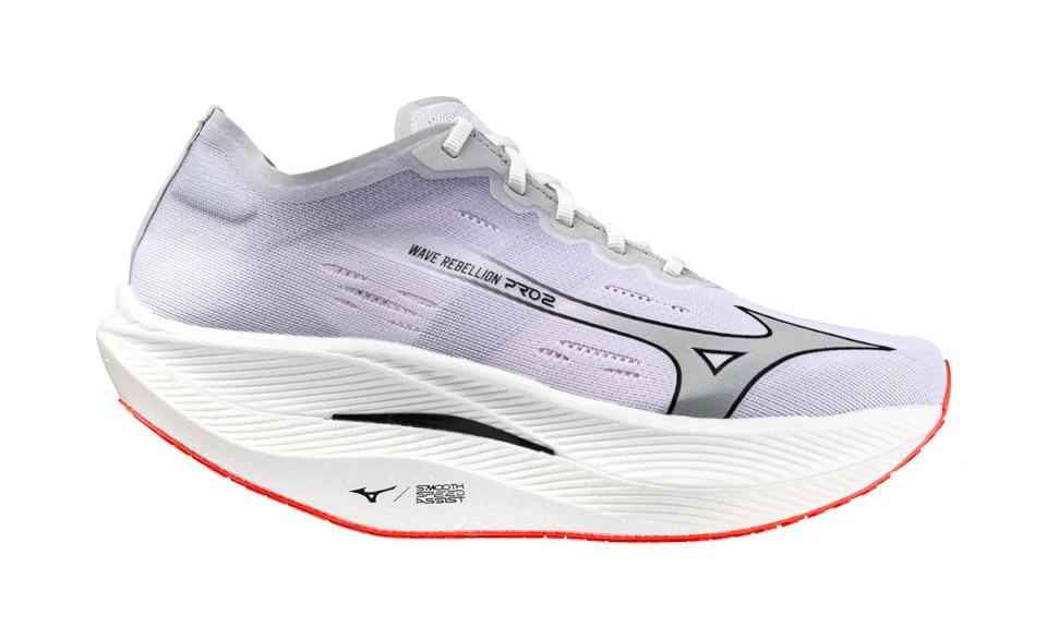 Heren hardloopschoenen Mizuno Wave Rebellion Pro 2 White/Harbor Mist/Cayenne