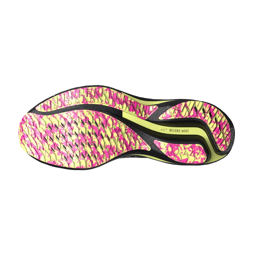 Heren hardloopschoenen Mizuno  Wave Rider 28 Black / Silver / Sunny Lime