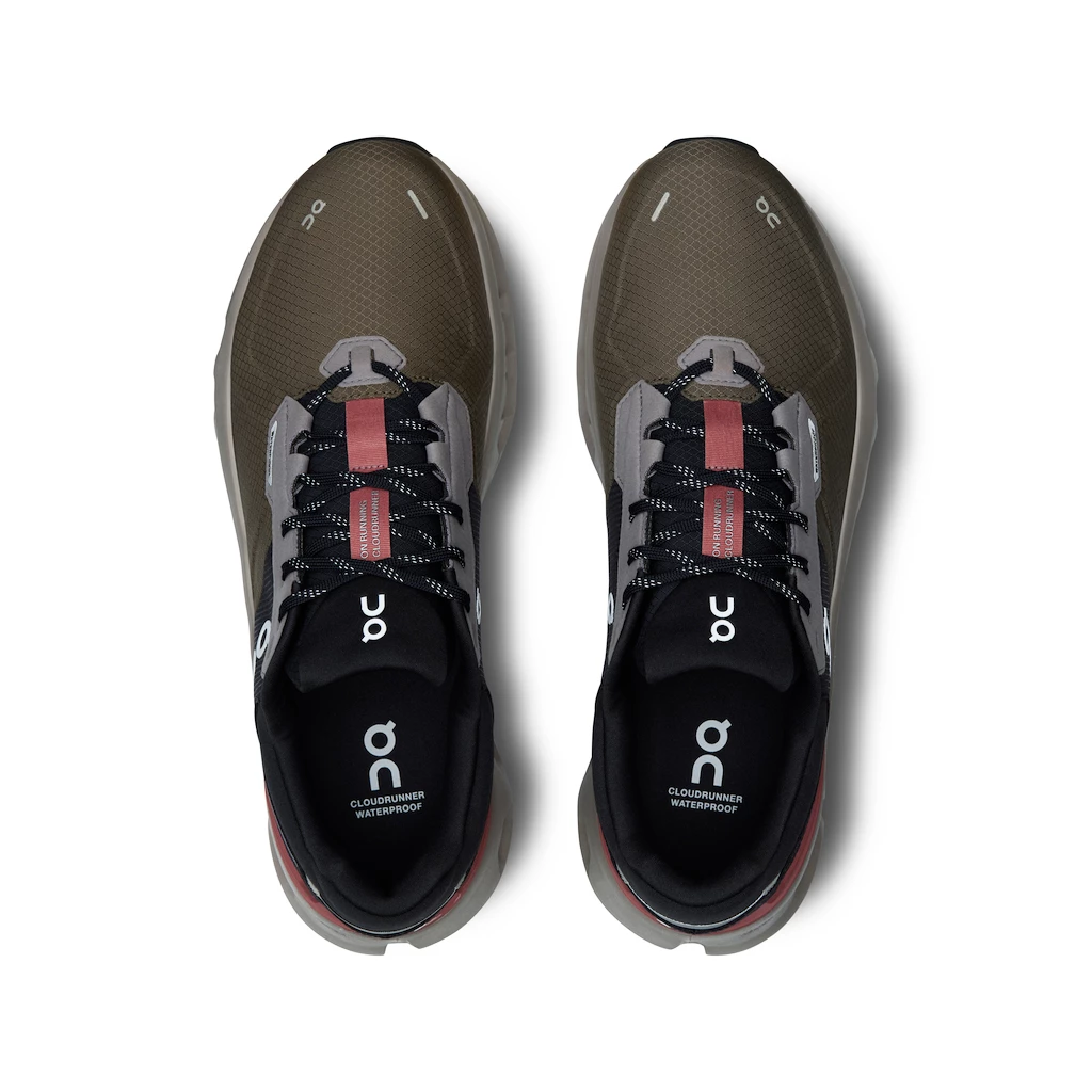Heren hardloopschoenen On Cloudrunner 2 Waterproof Olive/Mahogany