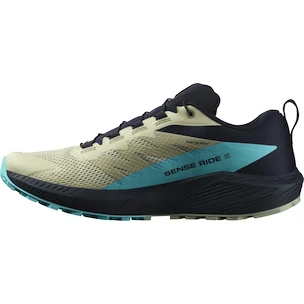 Heren hardloopschoenen Salomon Sense Ride 5 Alfalfa / Carbon / Peacock Blue  UK 9