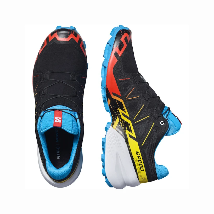 Heren hardloopschoenen Salomon Speedcross 6 Black/White/Transcend Blue