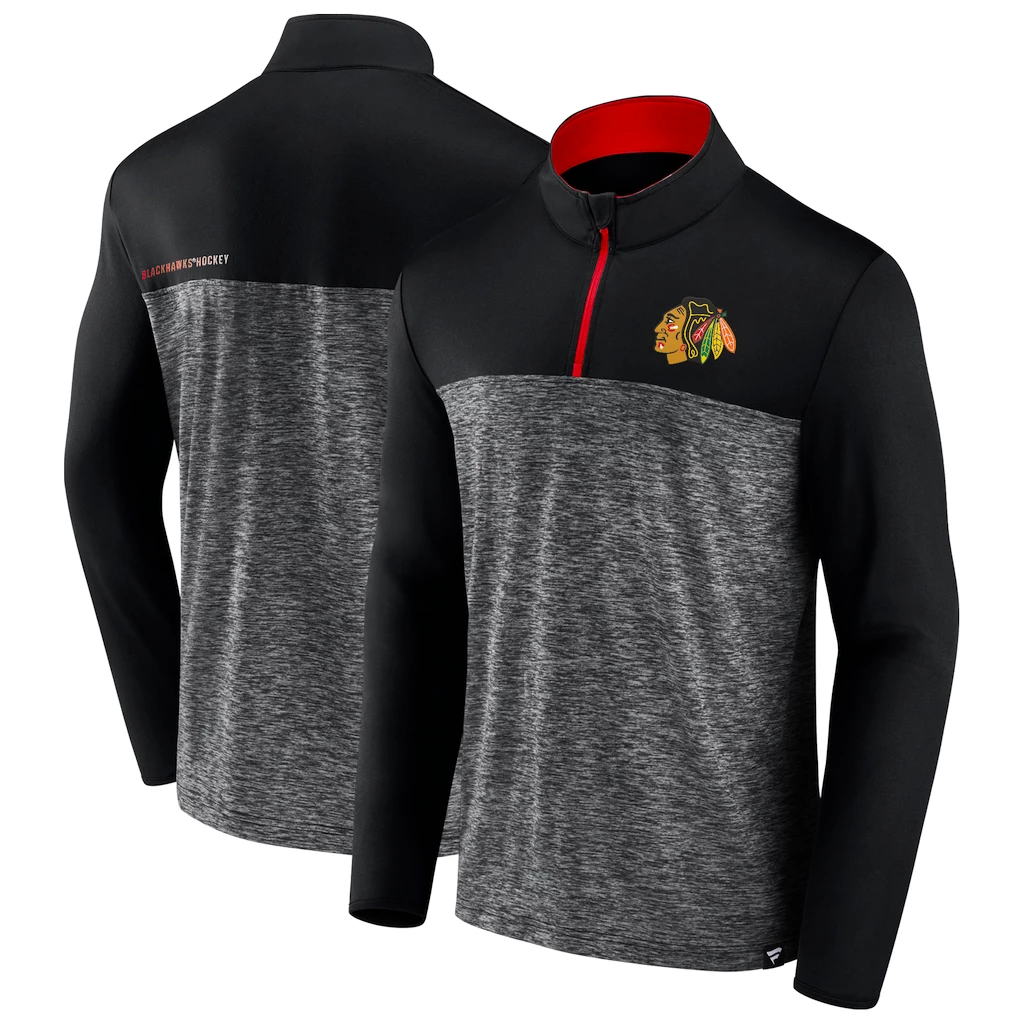 Heren hoodie Fanatics Iconische Defender 1/4 ritssluiting Mens Iconic Defender 1/4 Zip Chicago Blackhawks