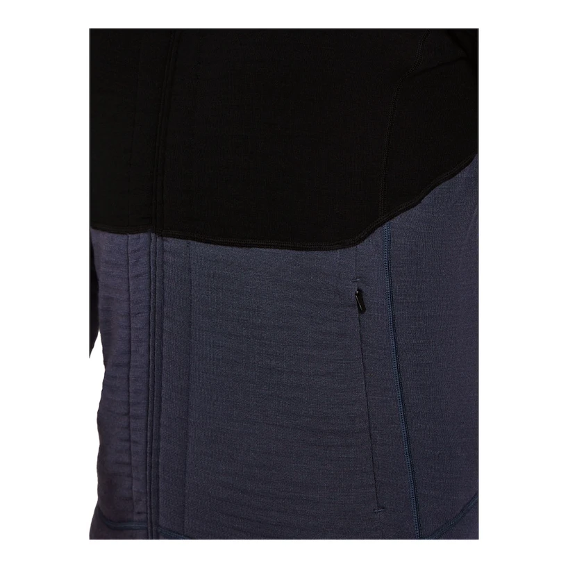 Heren hoodie Icebreaker Merino 400 RealFleece Descender LS Z Black/Graphite/Cb