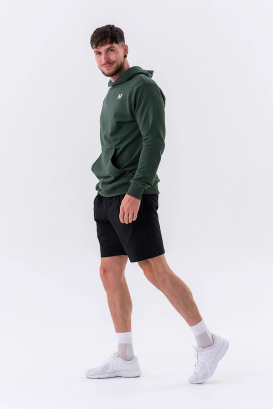 Heren hoodie Nebbia  Pull-over Hoodie with a Pouch Pocket 331 dark green XL