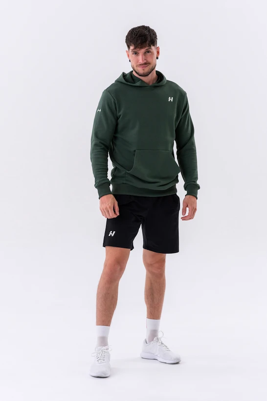 Heren hoodie Nebbia  Pull-over Hoodie with a Pouch Pocket 331 dark green XL