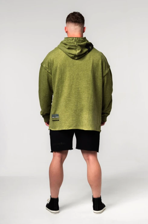 Heren hoodie Nebbia  Washed-off Oversized Pullover Hoodie NO BS Green