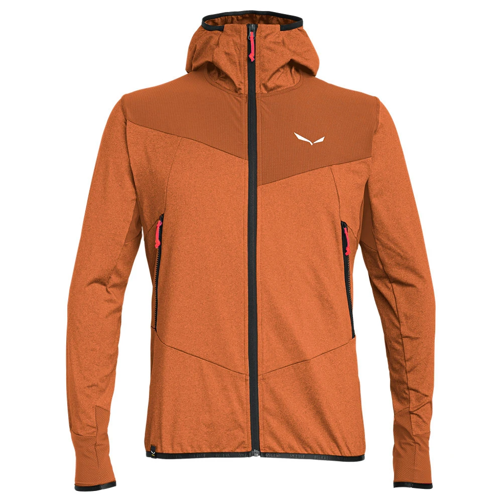 Heren hoodie Salewa  Agner Hybrid PL/DST M FZ Hdy Bombay Brown Melange/0910 S