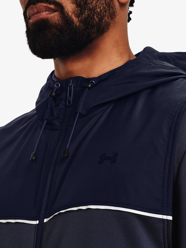 Heren hoodie Under Armour  AF Storm Hooded Vest-GRY