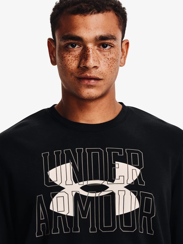 Heren hoodie Under Armour  Rival Terry Logo Crew-BLK S