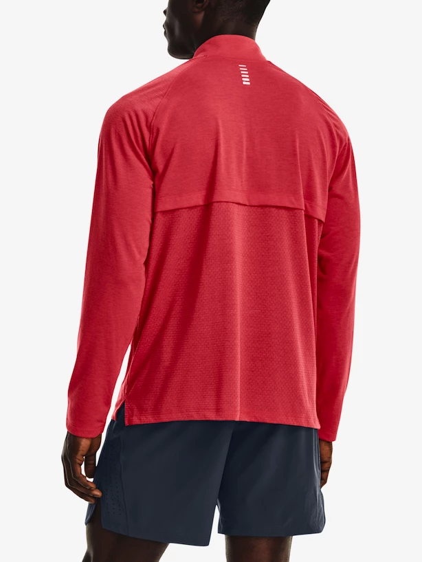 Heren hoodie Under Armour  STREAKER HALF ZIP-RED