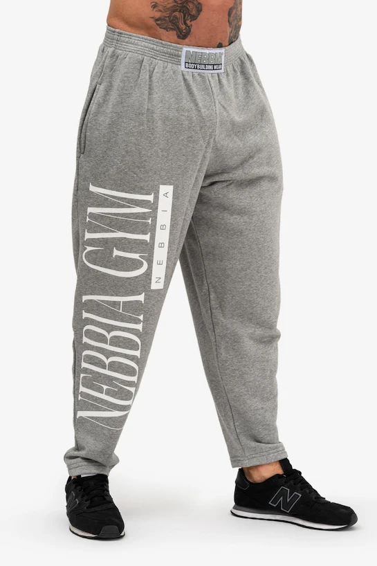 Heren joggingbroek Nebbia  Beast Mode On iconic sweatpants 186 grey