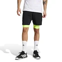 Heren short adidas  Club 2In1 Short Black/Lucid Lemon