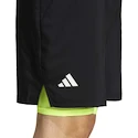 Heren short adidas  Club 2In1 Short Black/Lucid Lemon