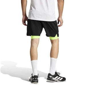 Heren short adidas  Club 2In1 Short Black/Lucid Lemon
