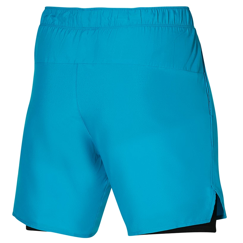 Heren short Mizuno Core 7.5 2in1 Short Algiers Blue S