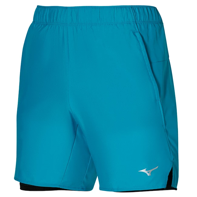 Heren short Mizuno Core 7.5 2in1 Short Algiers Blue S