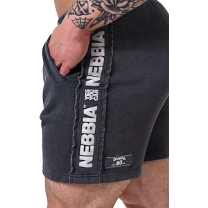 Heren short Nebbia NEBBIA x OLYMPIA Washed Sweat Shorts LEGEND 786 black L