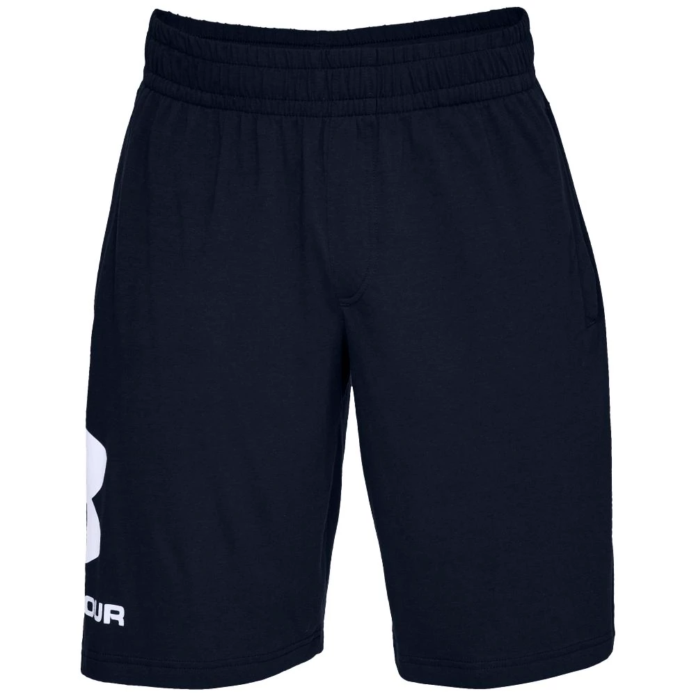 Heren short Under Armour  COTTON BIG LOGO SHORTS blue
