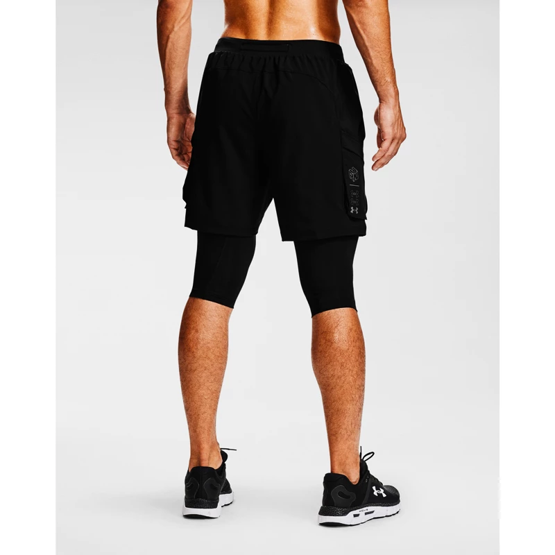 Heren short Under Armour  Run Anywhere 2N1 Long STS black S