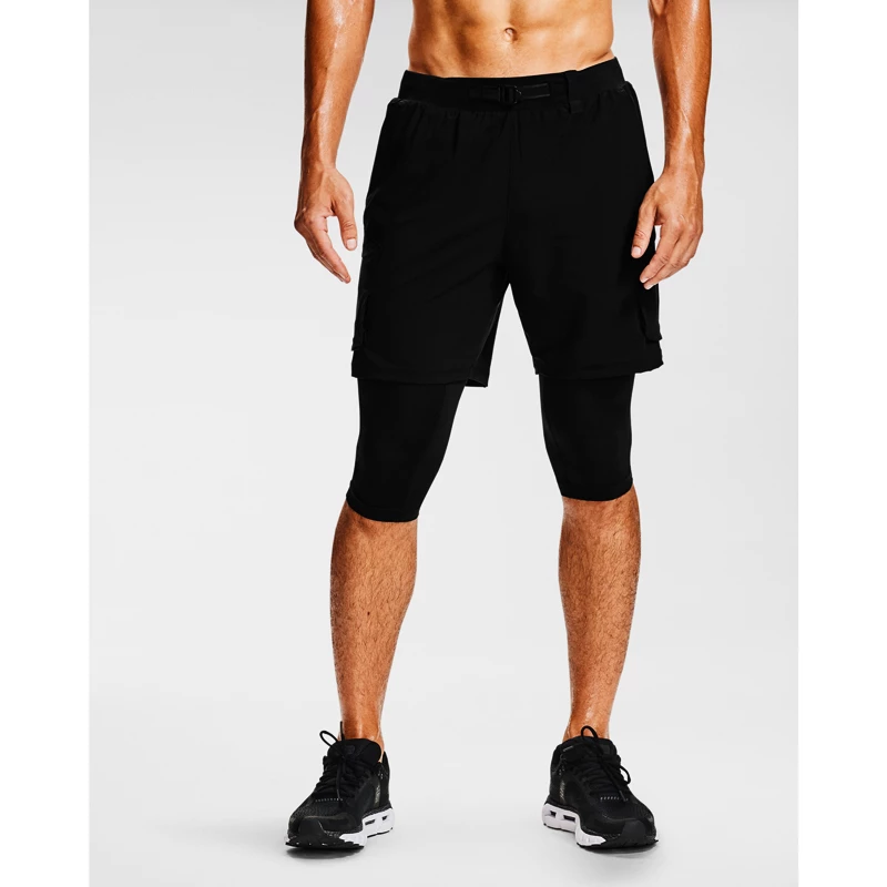 Heren short Under Armour  Run Anywhere 2N1 Long STS black S