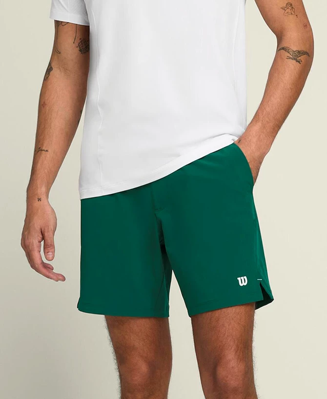 Heren short Wilson  M Team Short 7" Courtside Green M