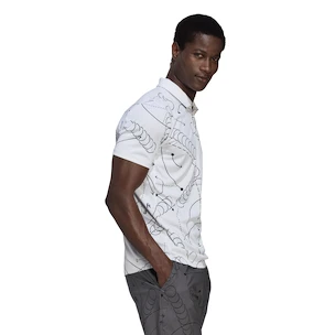Heren T-shirt adidas  Club Graphic Polo White