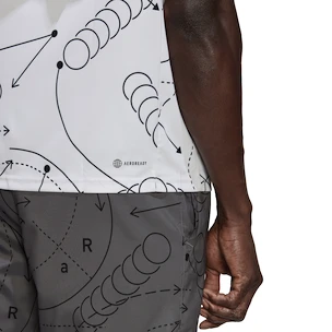 Heren T-shirt adidas  Club Graphic Polo White