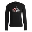 Heren T-shirt adidas  Fast Graphic LS Tee Black