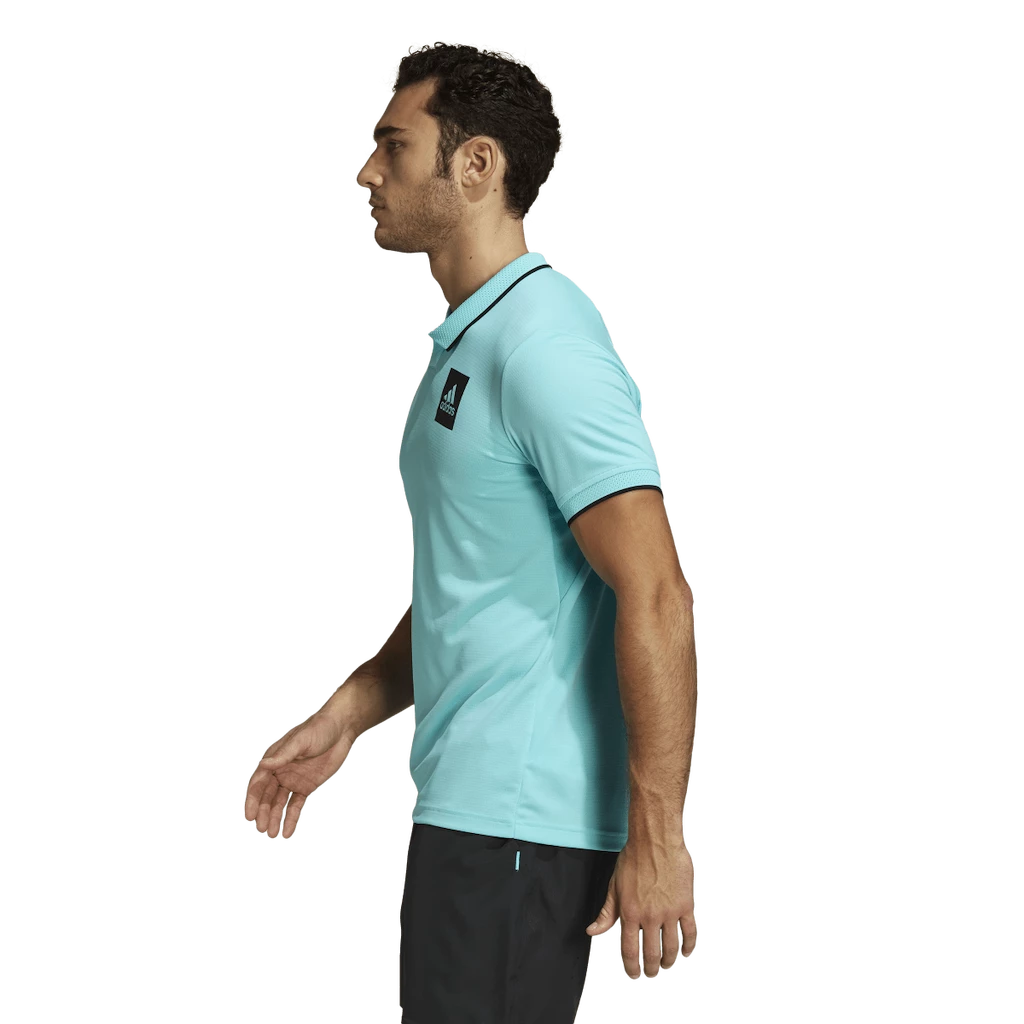 Heren T-shirt adidas  Paris Freelift Polo Aqua
