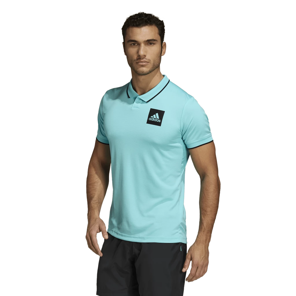 Heren T-shirt adidas  Paris Freelift Polo Aqua