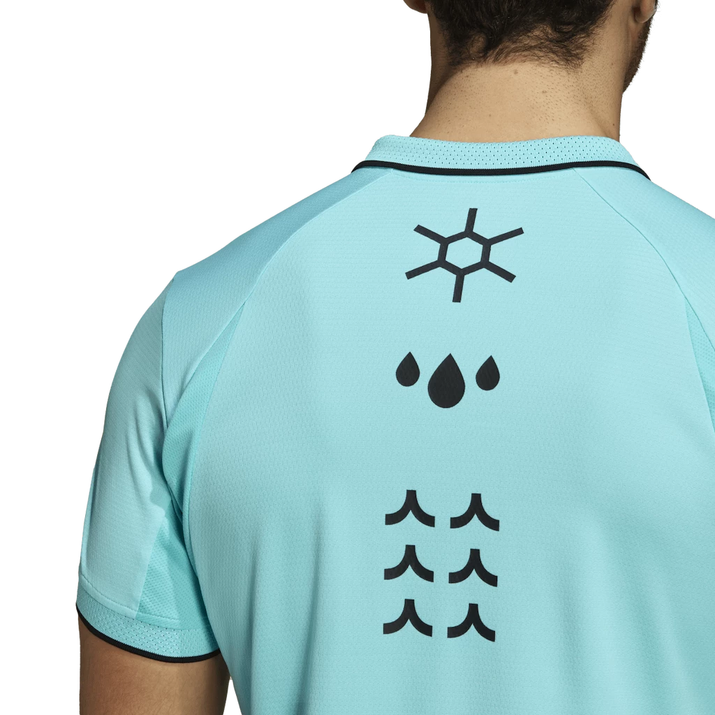 Heren T-shirt adidas  Paris Freelift Polo Aqua