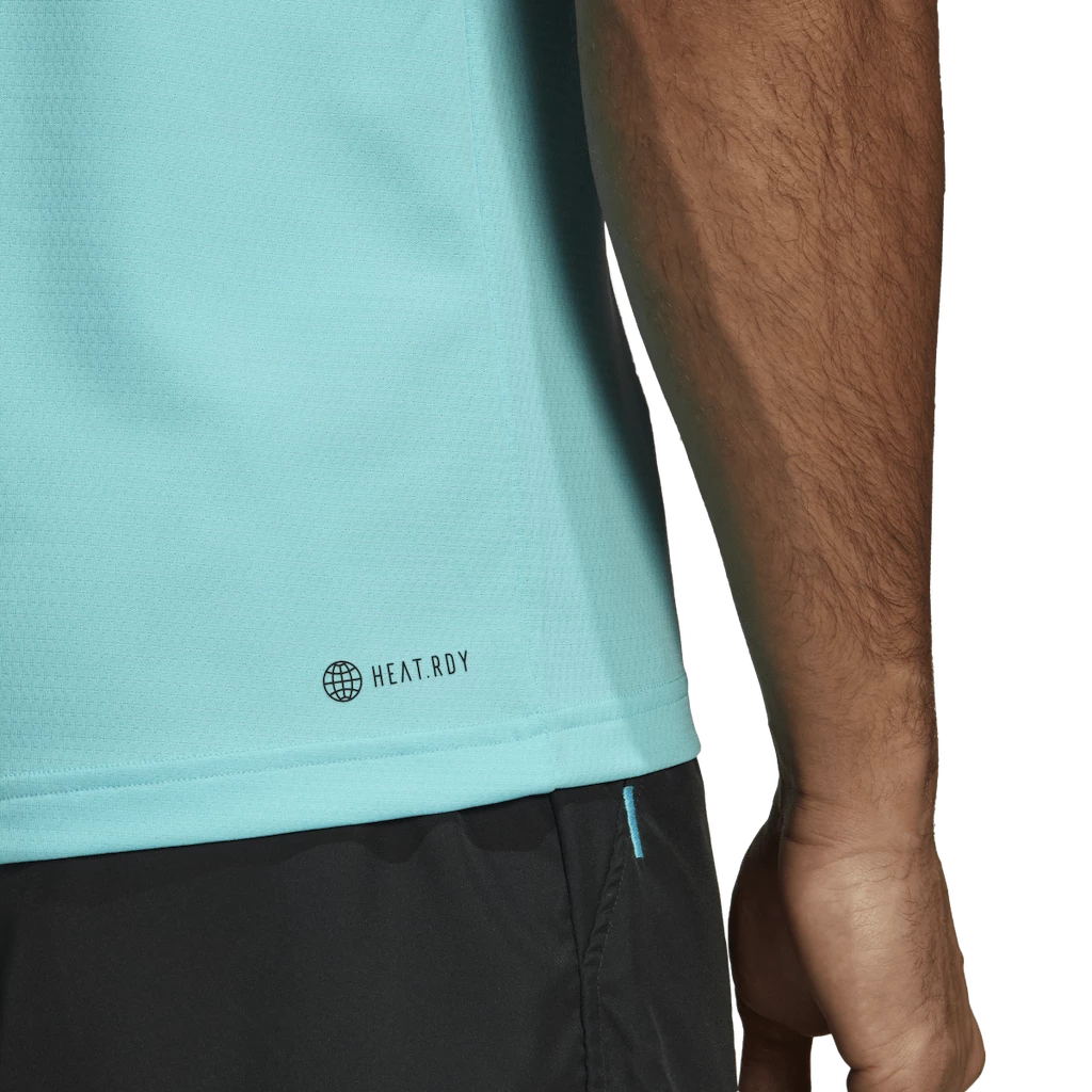 Heren T-shirt adidas  Paris Freelift Polo Aqua