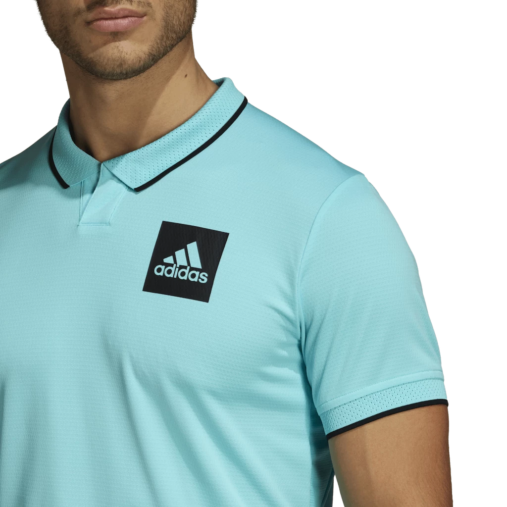 Heren T-shirt adidas  Paris Freelift Polo Aqua