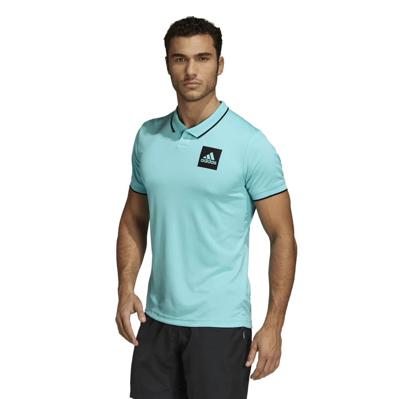 Heren T-shirt adidas  Paris Freelift Polo Aqua XXL