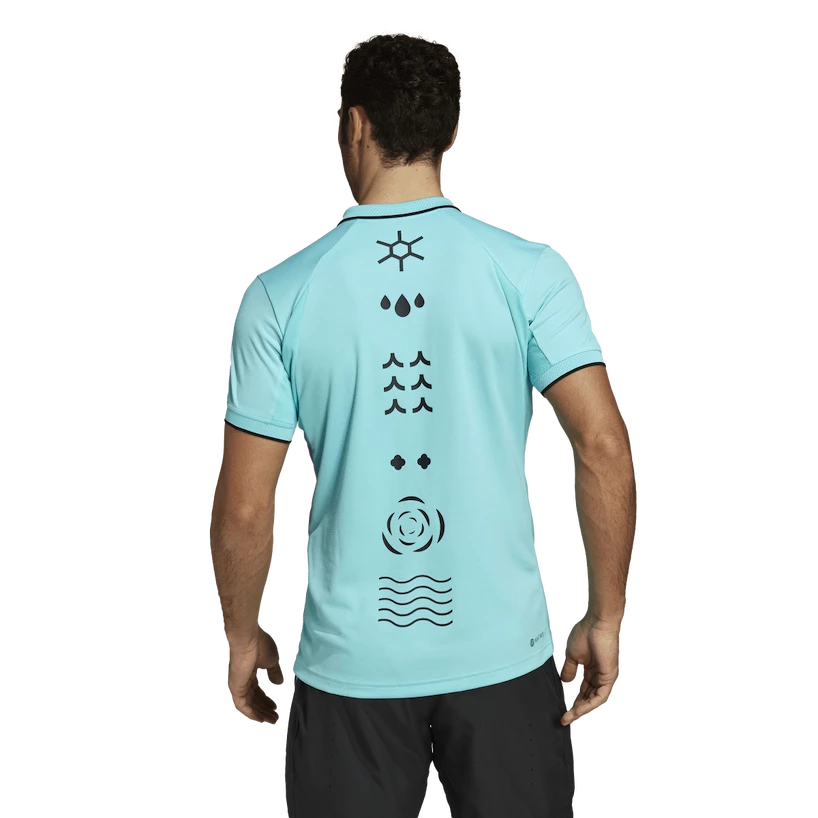Heren T-shirt adidas  Paris Freelift Polo Aqua XXL