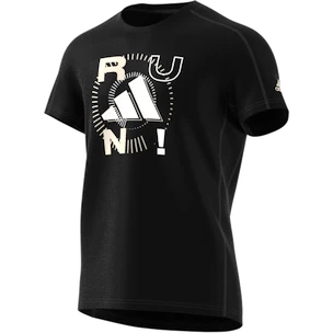Heren T-shirt adidas  Performance Run Logo 1 Black