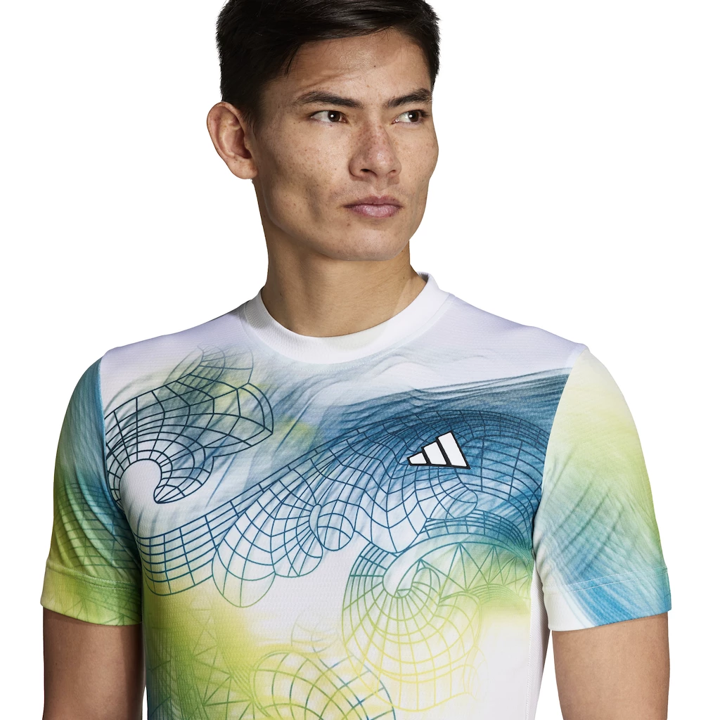 Heren T-shirt adidas  Printed Tee Pro White