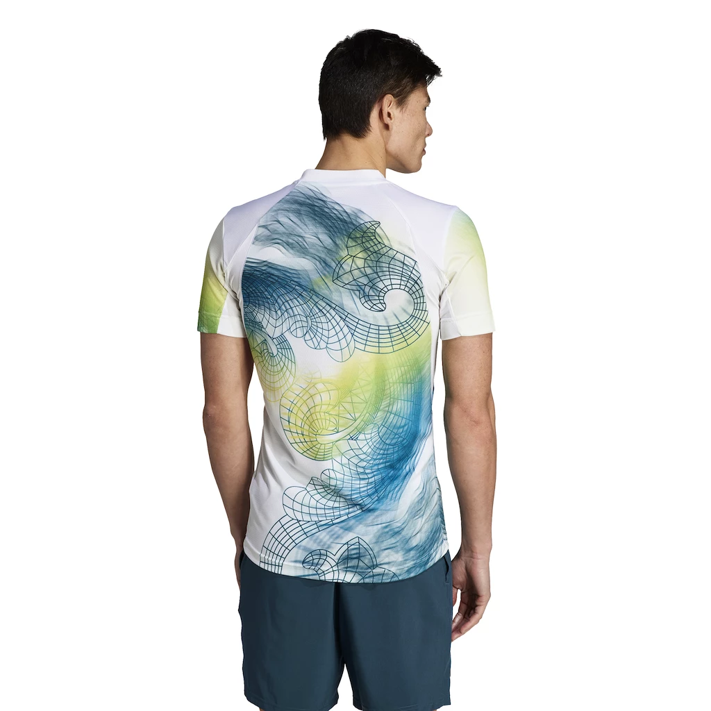 Heren T-shirt adidas  Printed Tee Pro White